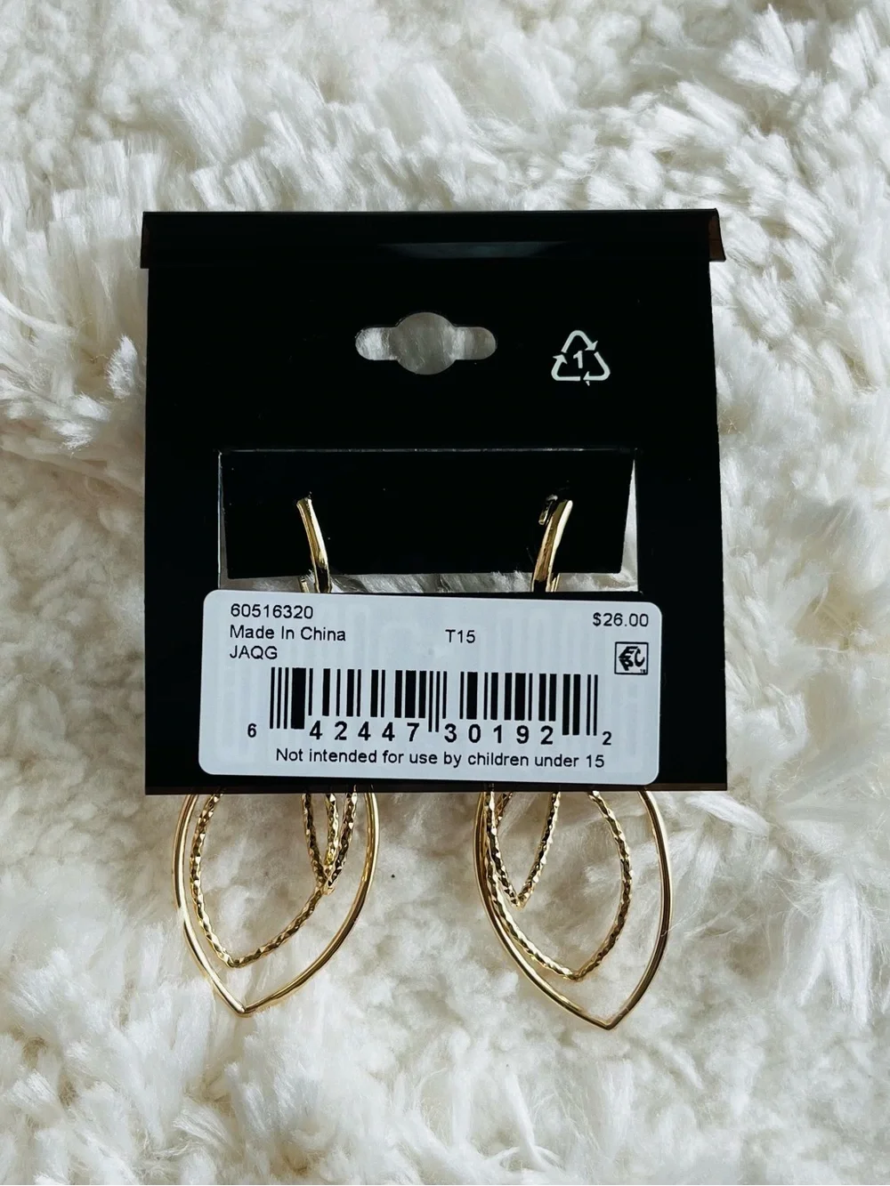 Anne Klein GOLD-TONE TEXTURED ORBITAL DROP EARRINGS